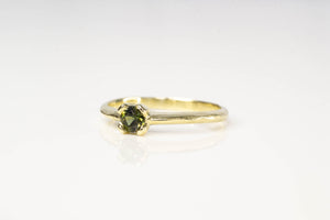 Droplet Ring - 14ct Yellow Gold with Green Sapphire