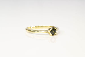 Droplet Ring - 14ct Yellow Gold with Green Sapphire