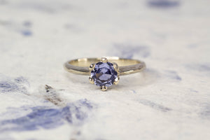 Vesta Ring - 14ct White Gold with Light Blue Sapphire