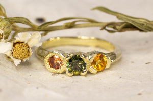 Hecate Ring - 14ct Yellow Gold with Sapphire, Garnet and Citrine