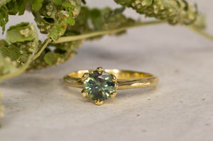 Vesta Ring - 18ct Yellow Gold with Green Sapphire