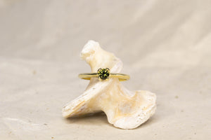 Droplet Ring - 14ct Yellow Gold with Green Sapphire