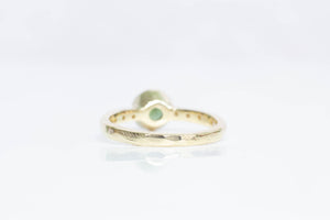 Vesper Ring - Yellow Gold with Green Sapphire & Diamonds