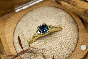 Mira Ring - 14ct Yellow Gold with Teal Sapphire