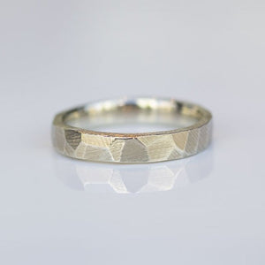 Faceted Band - Narrow - White Gold