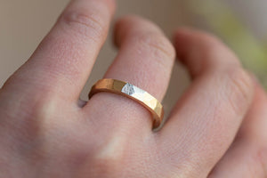 Faceted Band - Narrow - Yellow Gold