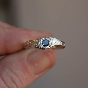 Seafoam Ring - Sterling Silver with Sapphire