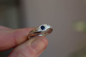 Seafoam Ring - Sterling Silver with Sapphire