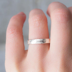 Narrow Carved Band - Sterling Silver - 3mm