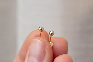 Ball Stud Earrings - 3mm - 9ct Yellow Gold