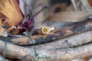 Spring Ring - Yellow Gold with Citrine