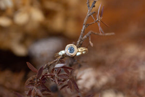 Neve Ring - Yellow Gold with Blue Topaz