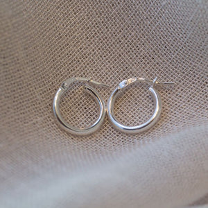Hoop Earrings - 10mm - Sterling Silver