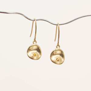 Water Drop Earrings - Yellow Gold with Citrines