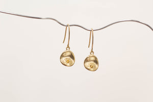 Water Drop Earrings - Yellow Gold with Citrines