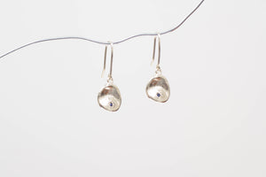 Water Drop Earrings - White Gold with Blue Sapphires
