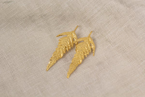 Silver Fern Earrings - Gold Plated