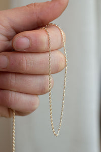 Oval Belcher Necklace Chain  - 9ct Yellow Gold