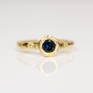 Neve Ring - 18ct Yellow Gold with Teal Sapphire