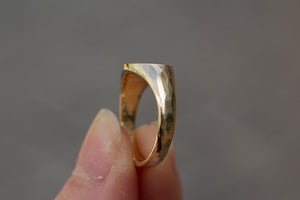 Signet Ring with Diamonds - Yellow Gold