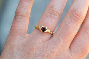 Mira Ring - Yellow Gold with Spinel & Diamonds