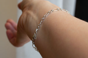 Figaro Belcher Chain Bracelet - Sterling Silver