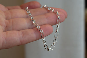 Figaro Belcher Chain Bracelet - Sterling Silver