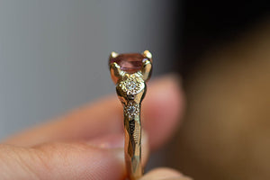 Thalia Ring - Yellow Gold with Champagne Garnet & Diamonds