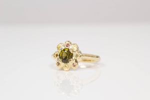 Demeter Ring - Yellow Gold with Tourmaline and Sapphires