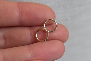 Plain Sleeper Earrings - 9mm - 9ct Yellow Gold