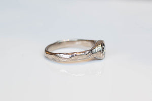 Spring Ring - White Gold with Salt & Pepper Diamond