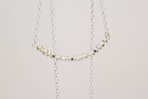 Annui Necklace - Silver with Blue Sapphires