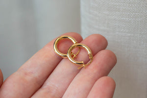 Round Hoop Earrings - 10mm - 9ct Yellow Gold