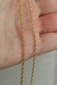 Oval Belcher Chain Necklace - Gold Plated