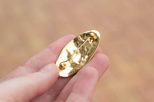 Pohutukawa Leaf Brooch - Small - Gold Plated