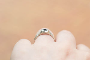 Spring Ring - Sterling Silver with Garnet