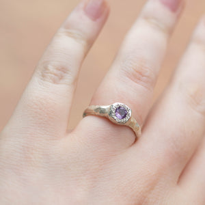Spring Ring - Sterling Silver with Amethyst