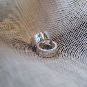 Round Profile Huggie Earrings - 15 x 6mm - Sterling Silver