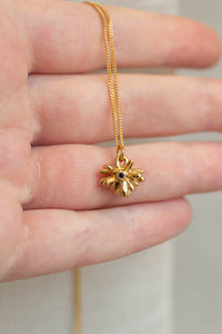 Coprosma Pendant with Sapphire - Gold Plated