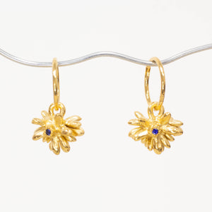 Coprosma Hoop Earrings with Sapphires - Gold Plated