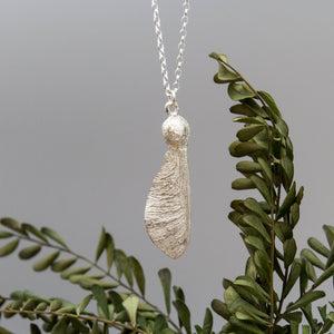 Sycamore Seed Necklace - Large - Sterling Silver