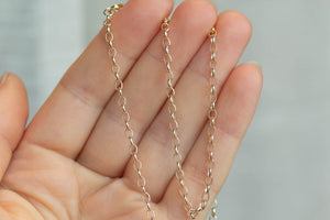 Oval Link Necklace Chain - 45cm - 9ct Yellow Gold - 1mm Links