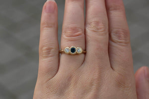 Torci Ring - Yellow Gold with Sapphire & Diamonds