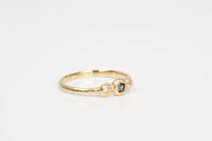 Aura Ring - Yellow Gold with Sapphire and Diamonds