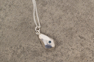 Petra Pendant - Silver with Sapphire