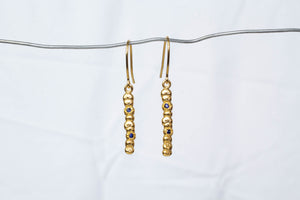 Annui Earrings with Blue Sapphires - Gold Plated