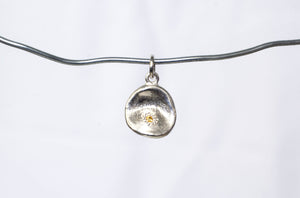 Water Drop Charm with Citrine - Sterling Silver