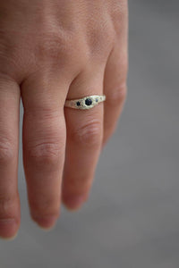 Seafoam Ring - White Gold with Blue-Green Sapphires and Diamonds