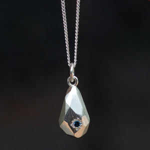 Petra Pendant - Silver with Sapphire