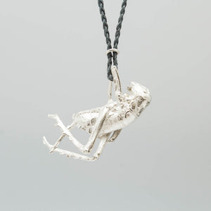 Weta Pendant on Braided Cord - Sterling Silver